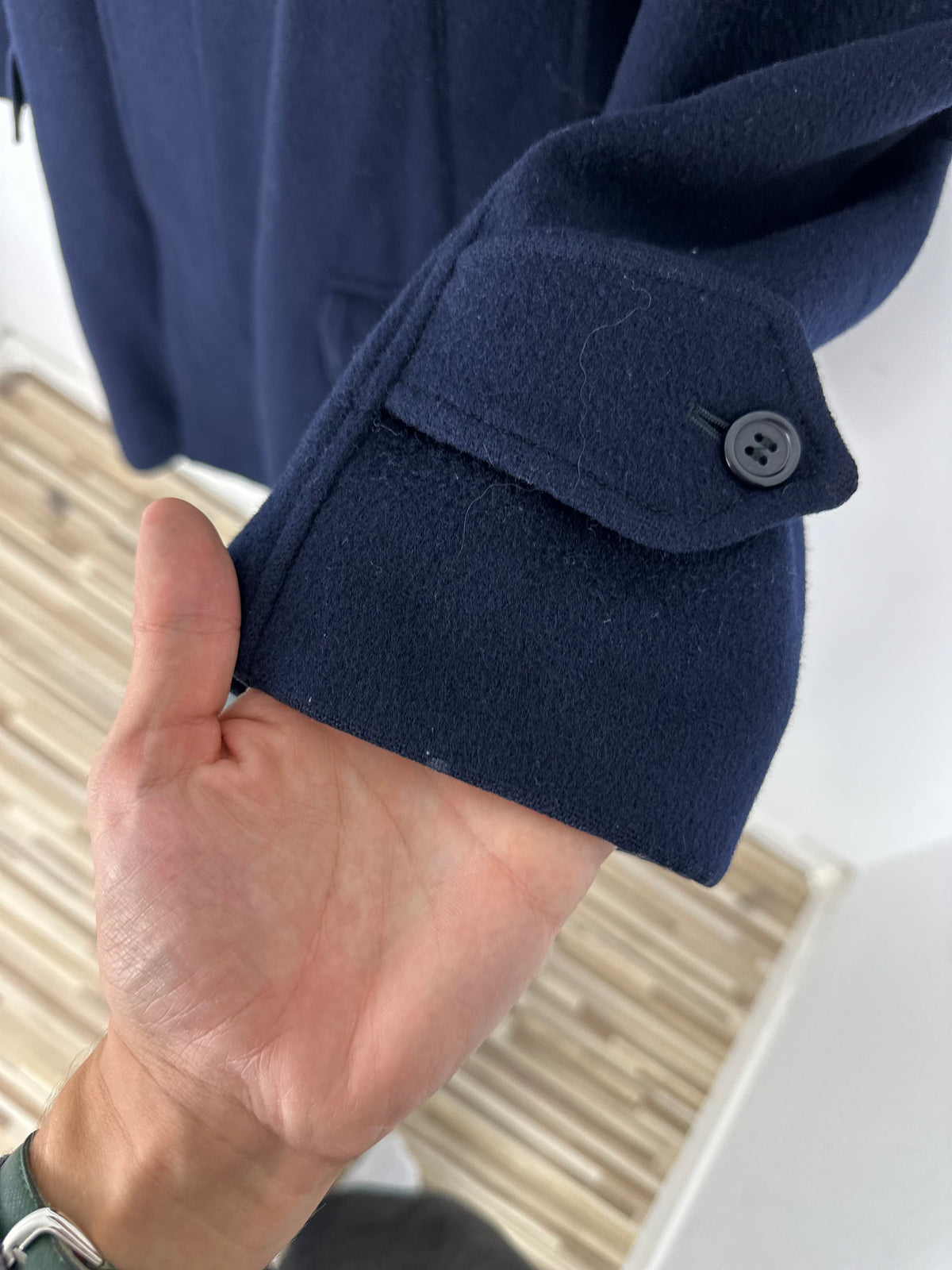 Vintage Burberry Wool Coat Navy Size 58 XXL