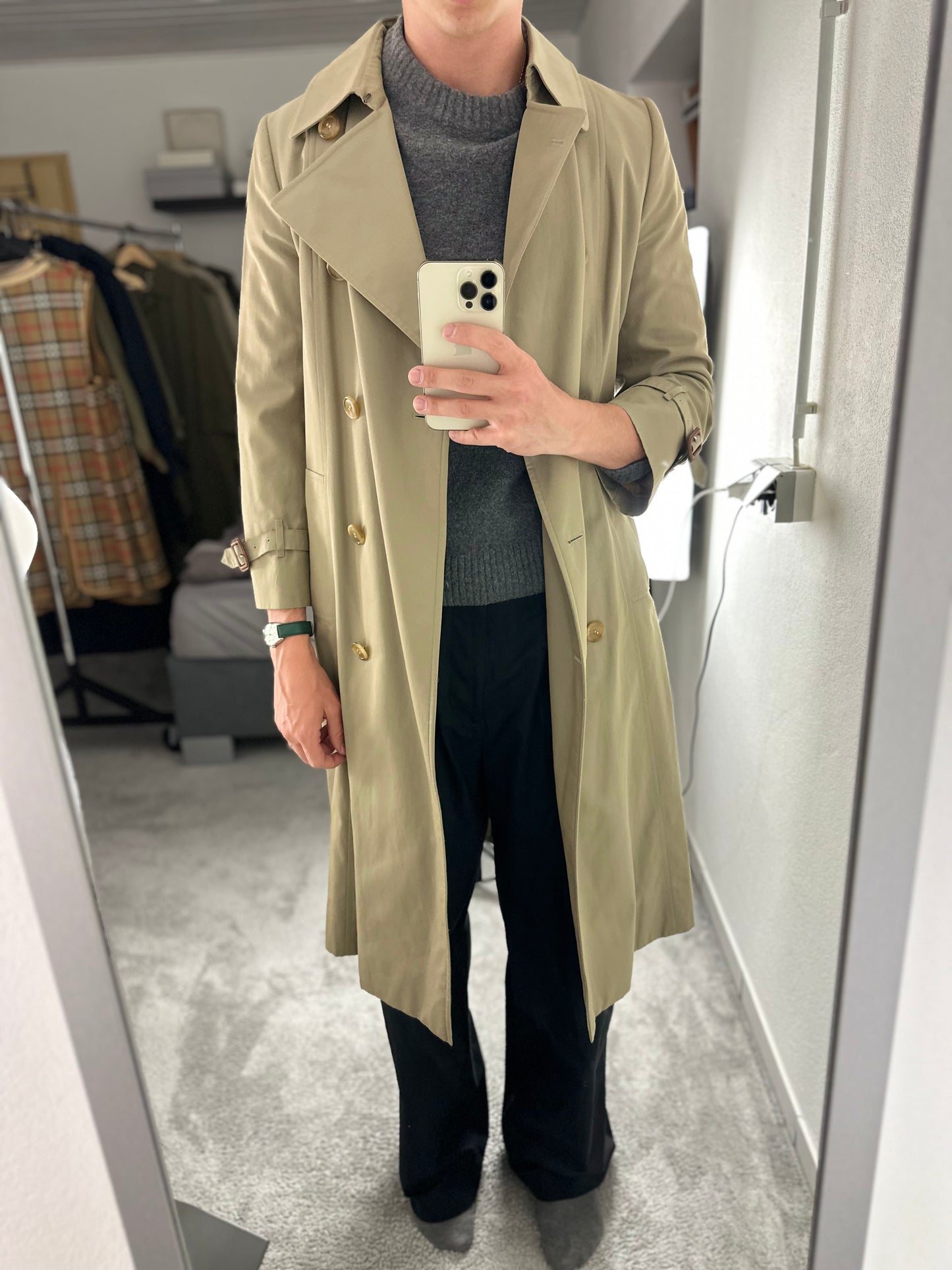 Vintage Burberry Trench Coat Size 12 M