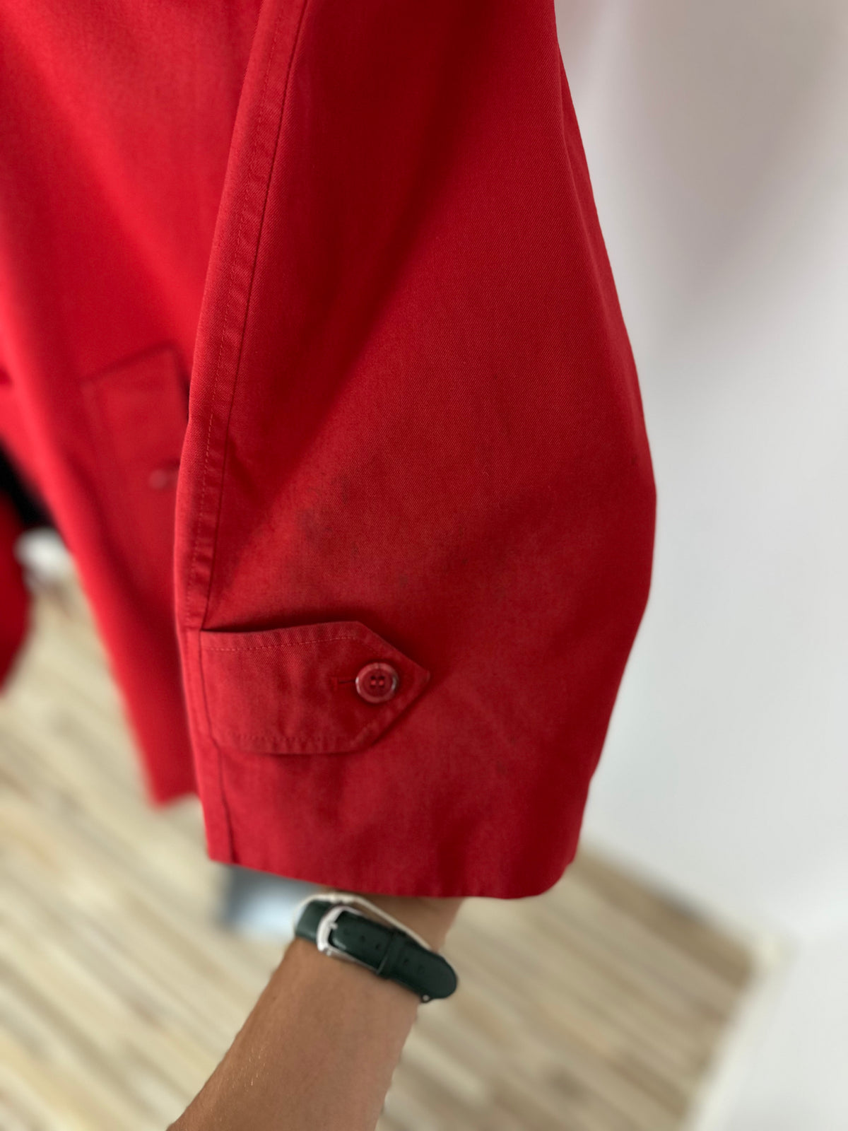 Vintage Burberry Trench Car Coat Red Size 14 L