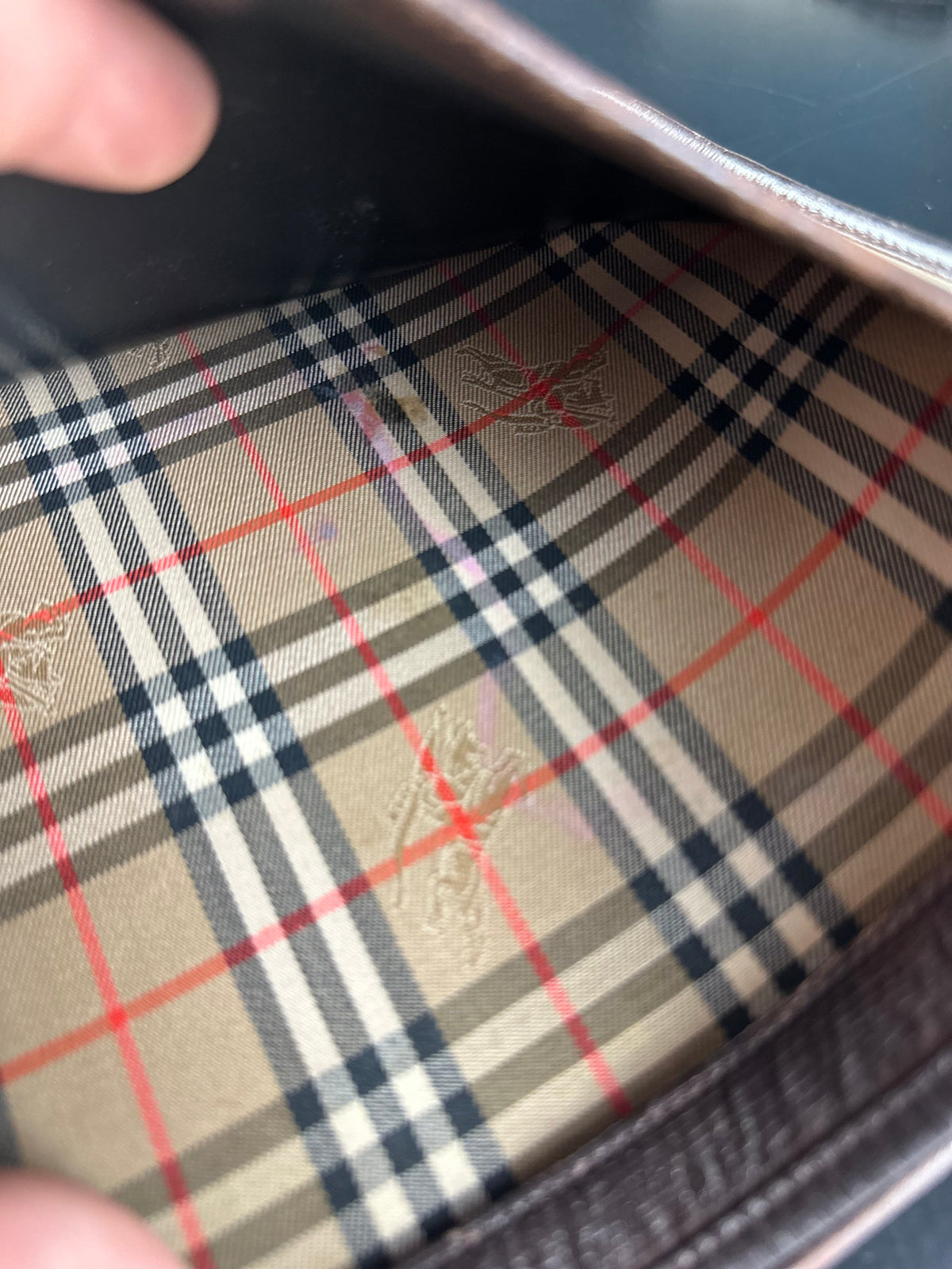 Vintage Burberry Haymarket Check Clutch