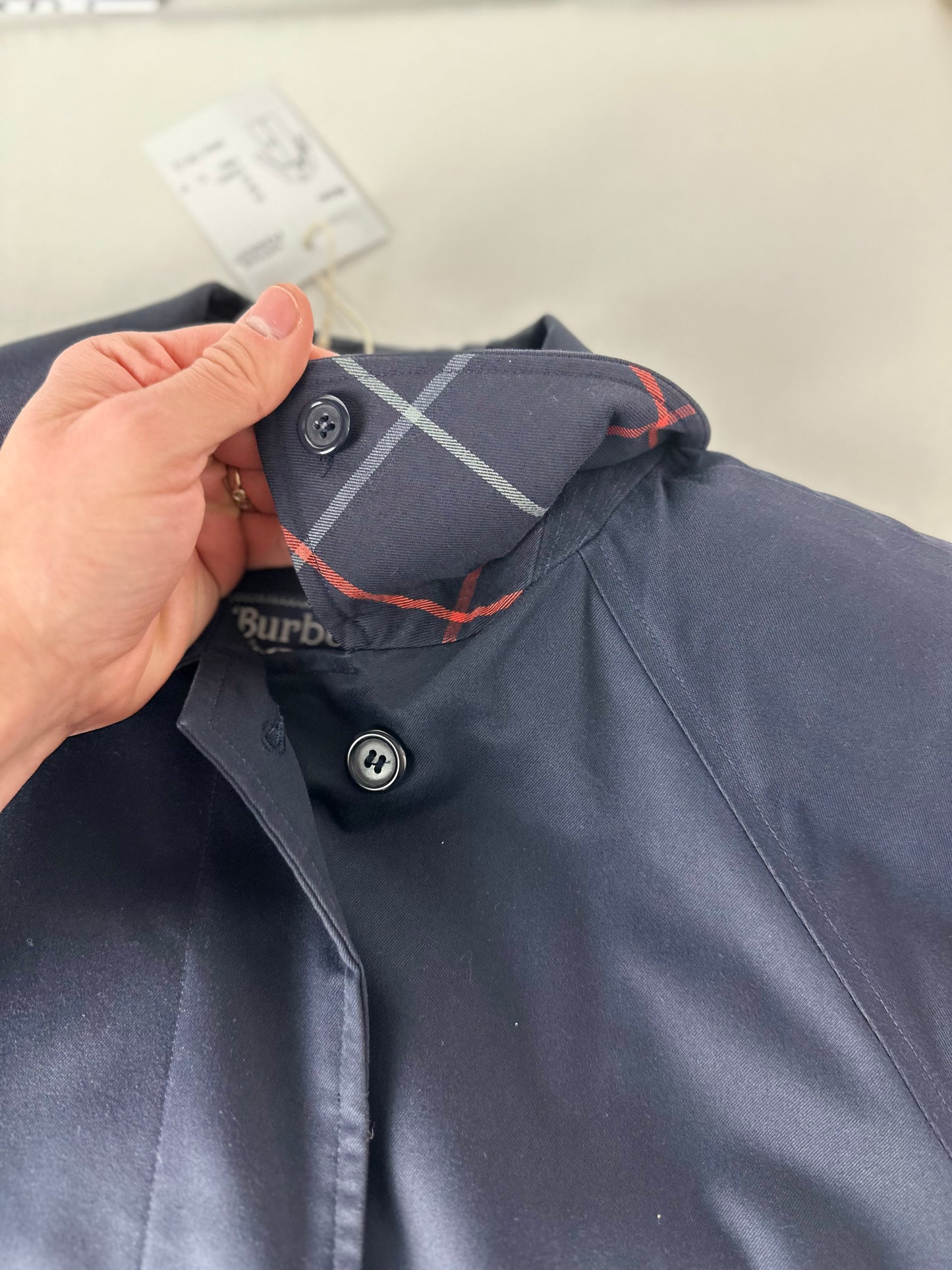 Vintage Burberry Car Coat Navy Size 12 M
