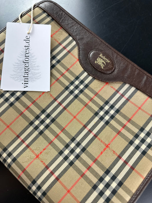 Vintage Burberry Haymarket Check Clutch