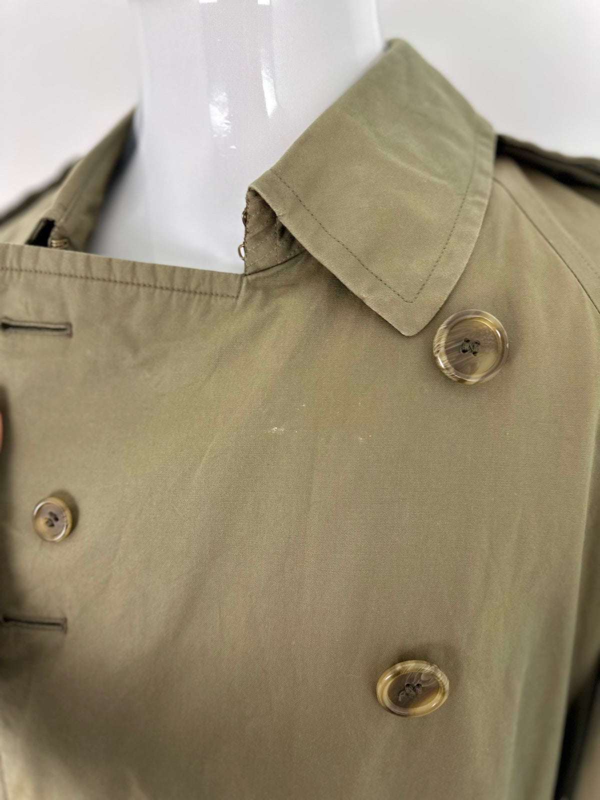 Vintage Burberry Trench Coat Khaki Size 46 S With Lining