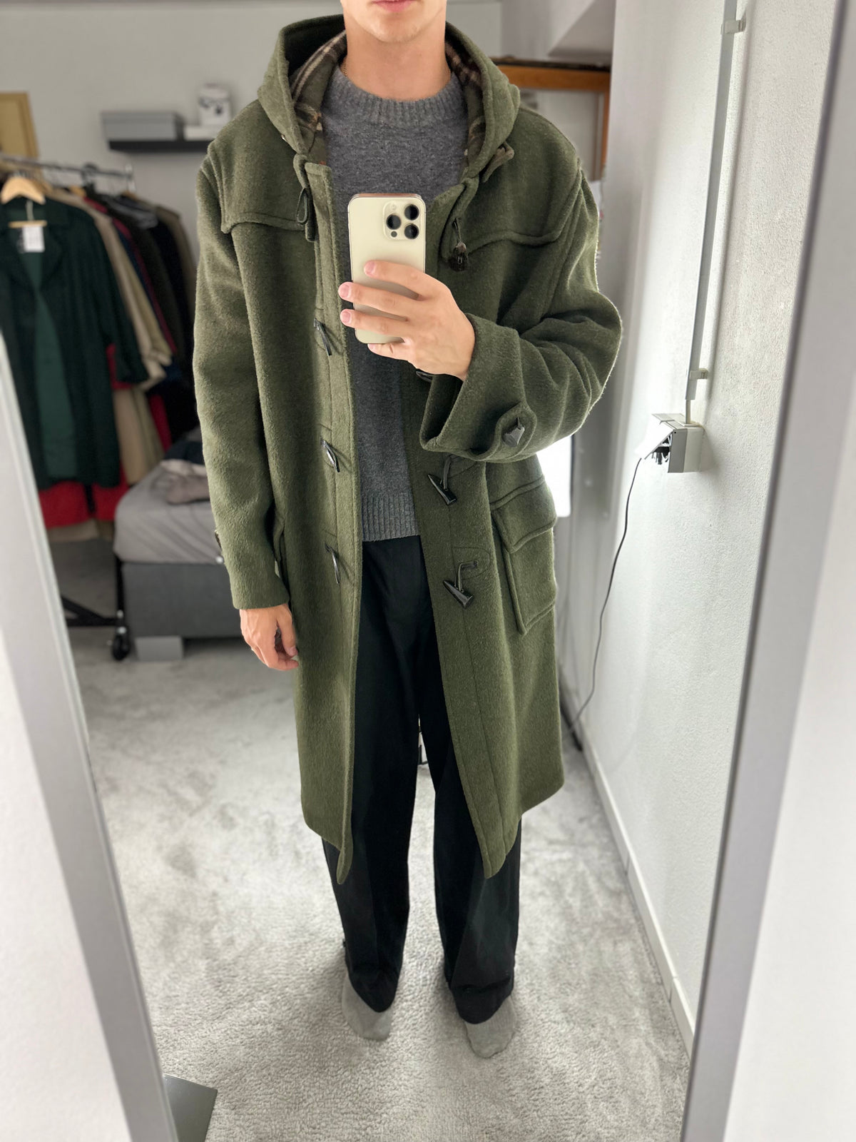 Vintage Burberry Duffle Coat Khaki Size 58 XXL