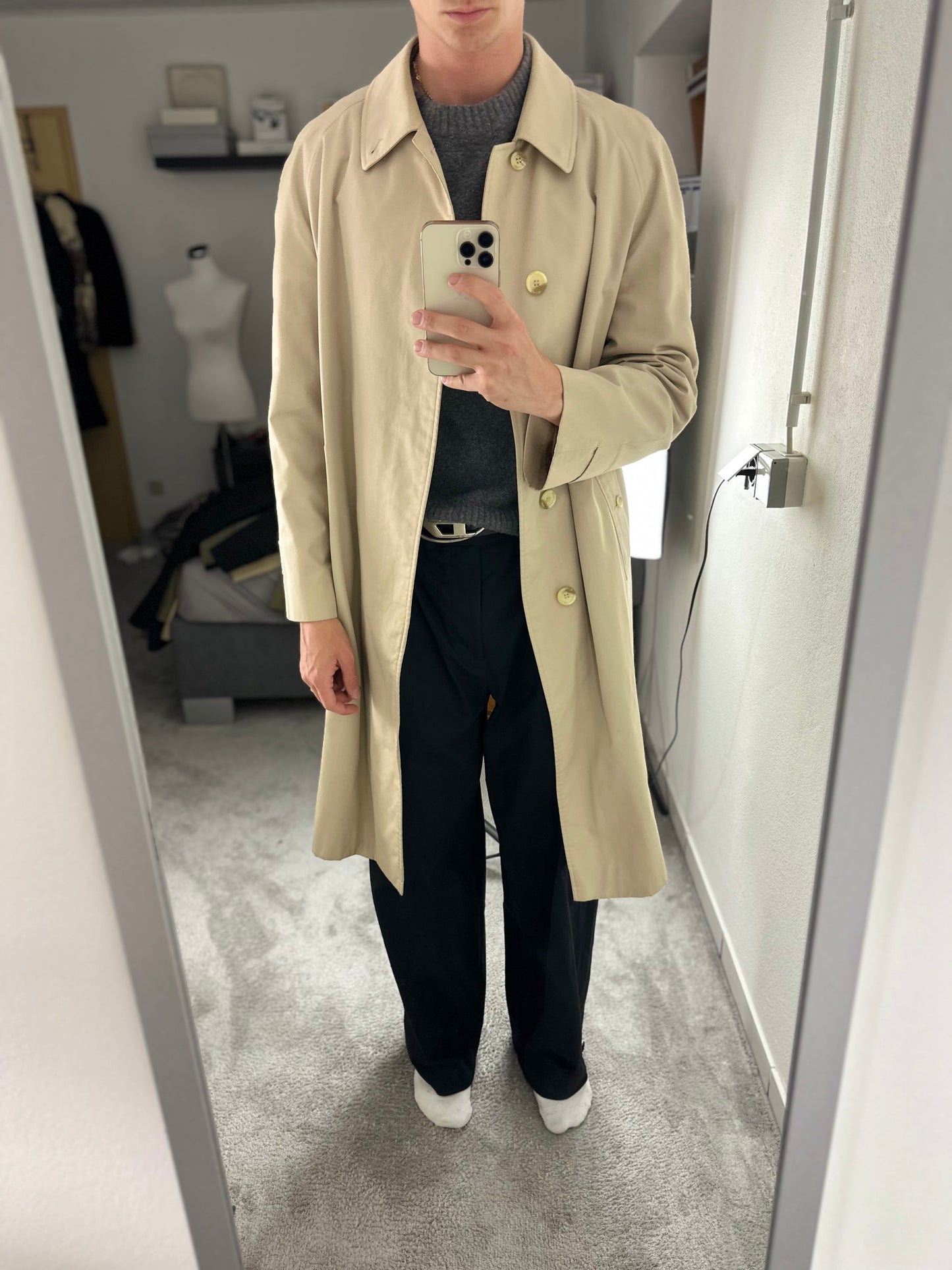 Vintage Burberry Car Coat Size 50 L