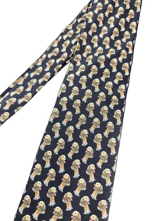 Vintage Burberry Dog Silk Tie