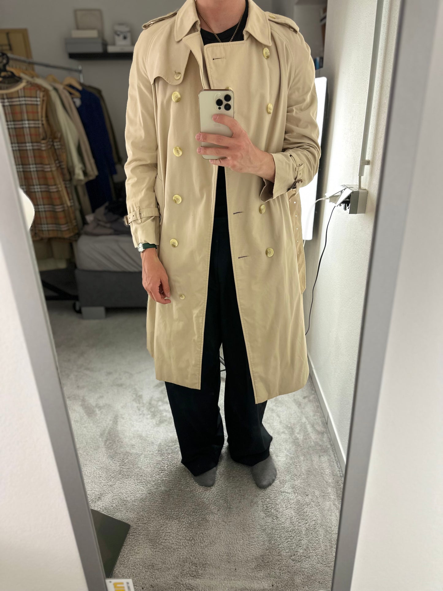 Vintage Burberry Trench Coat Size 12 M