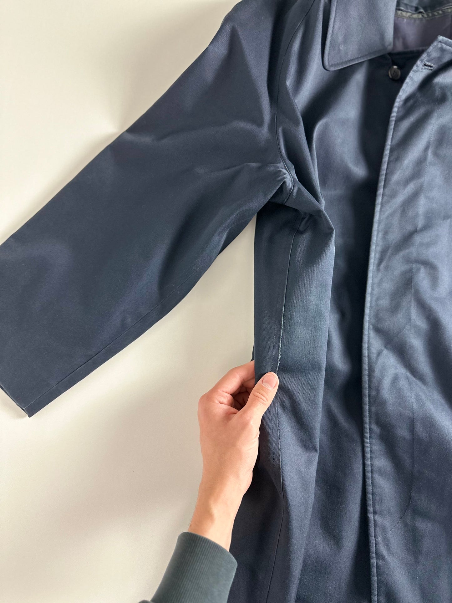 Vintage Burberry Car Coat Navy Size 50 L With Lining