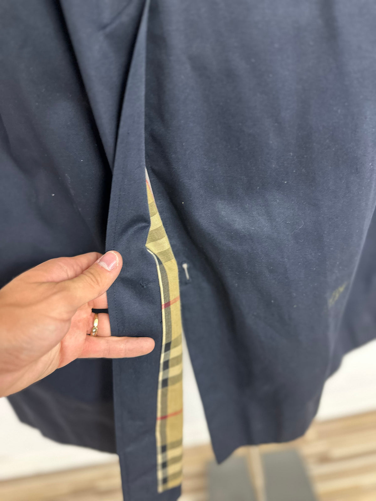 Vintage Burberry Car Coat Navy Size 52 L