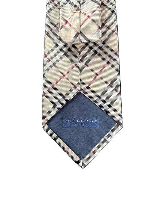 Vintage Burberry Nova Check Silk Tie