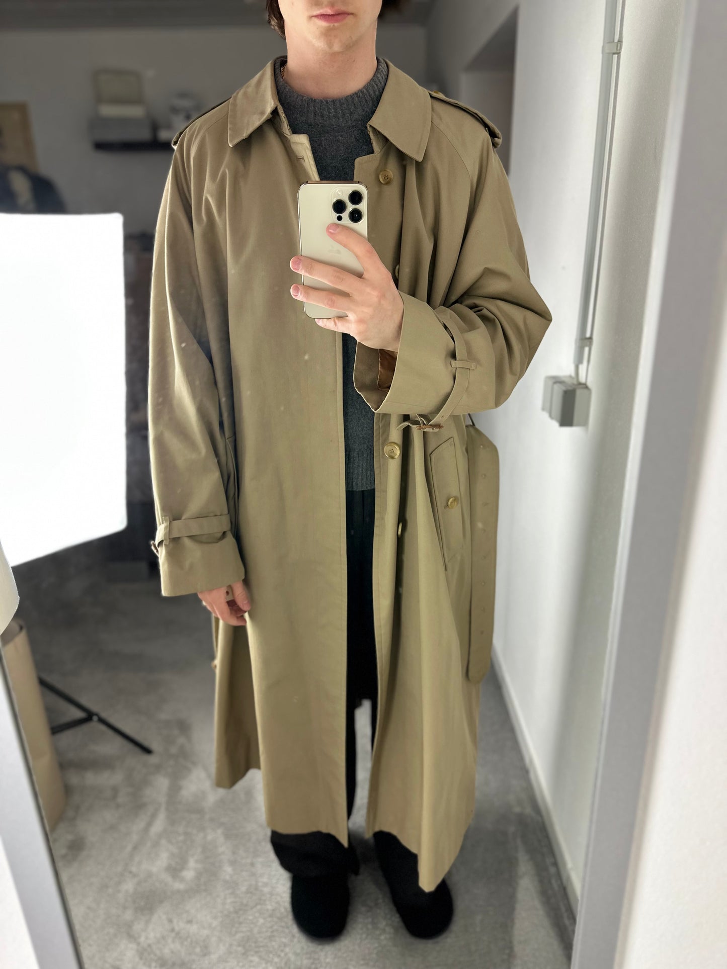 Vintage Burberry Trench Coat Beige Size 58 XXL
