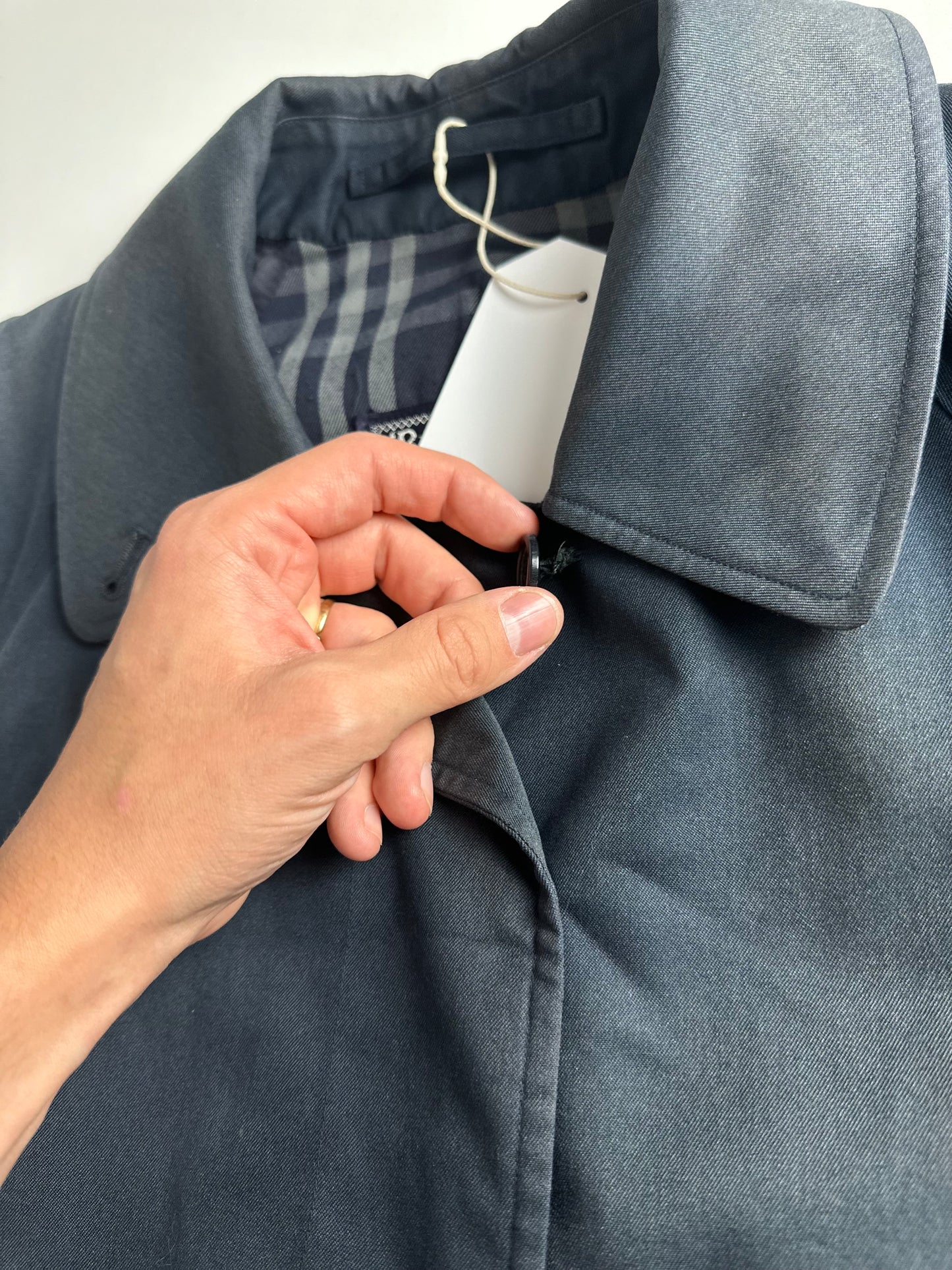 Vintage Burberry Car Coat Navy Size 10 S