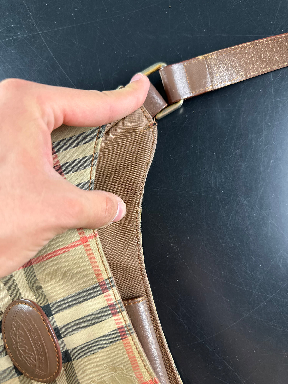 Vintage Burberry Canterbury Haymarket Nova Check Shoulder Bag
