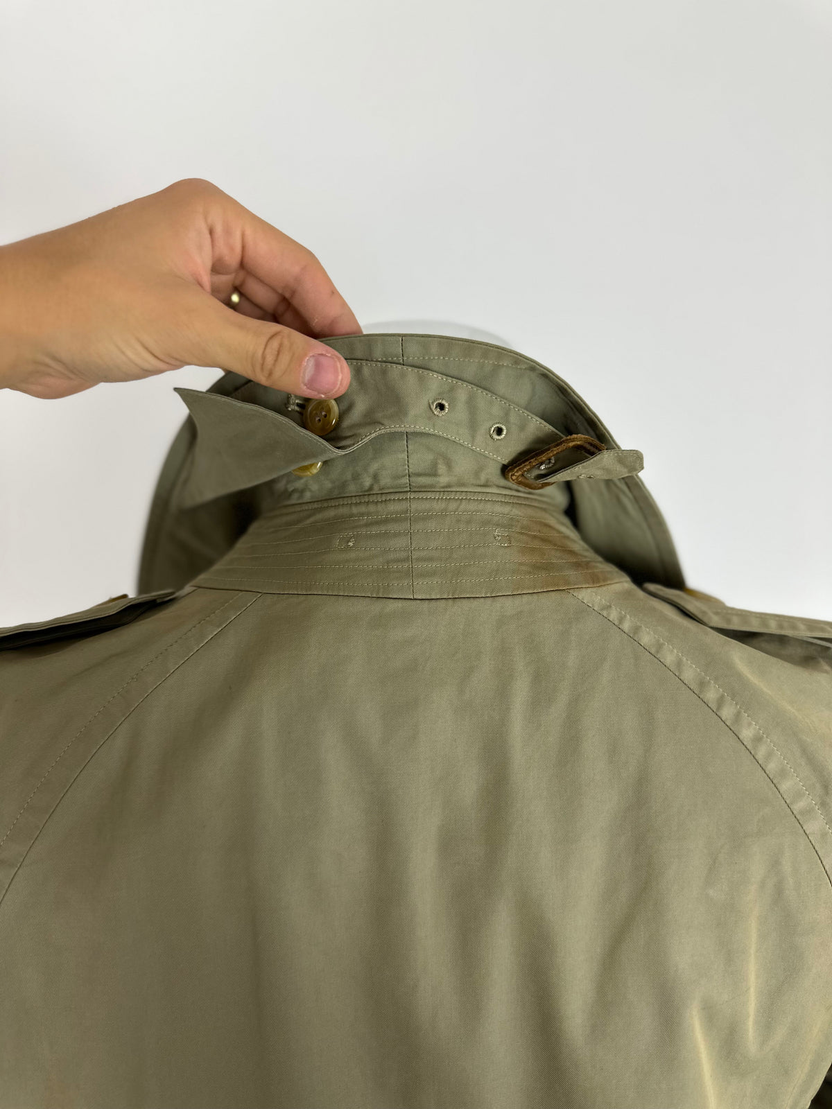 Vintage Burberry Trench Coat Oliv Size 48 M