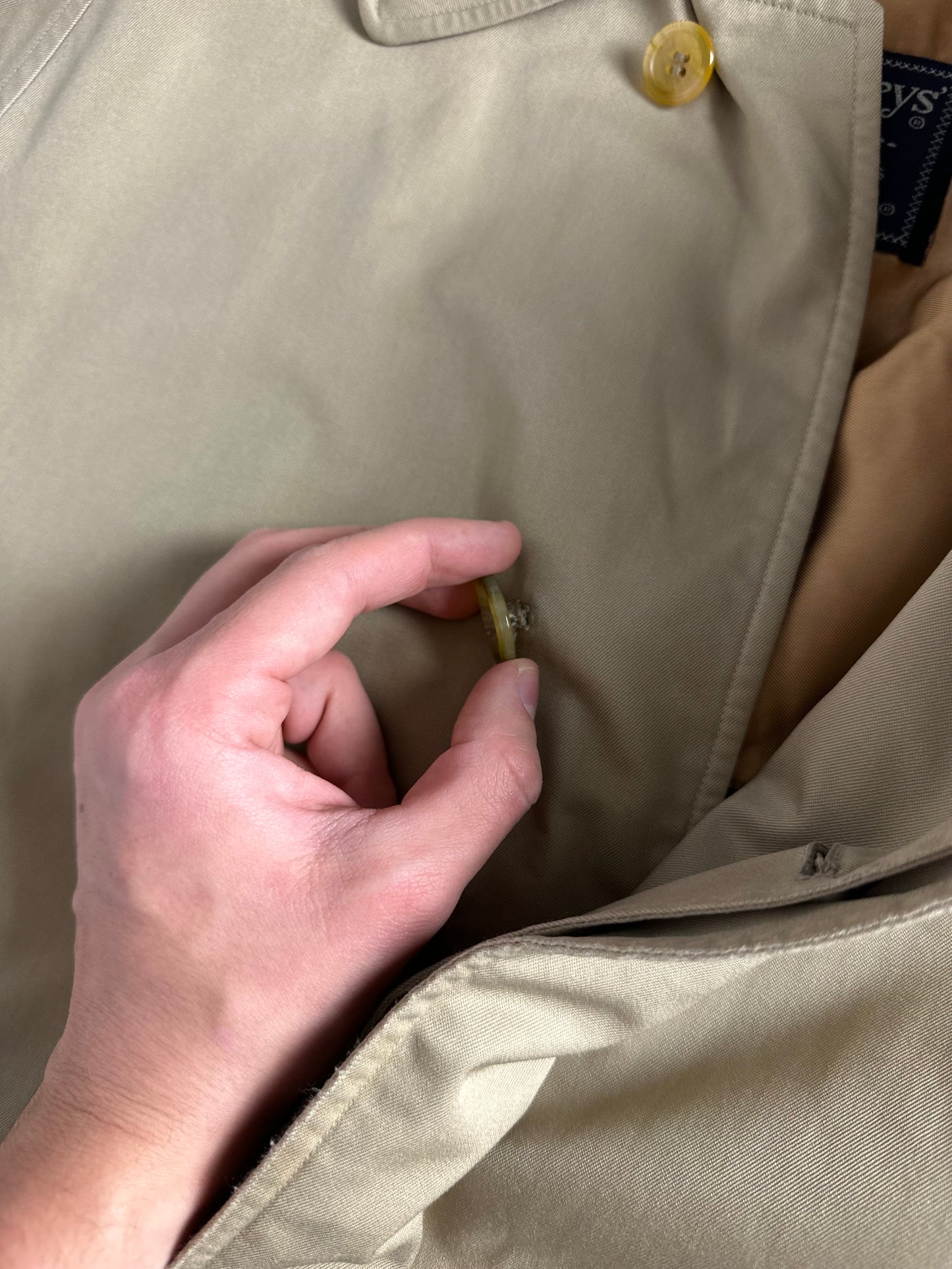 Vintage Burberry Car Coat Beige Size 50 L With Lining