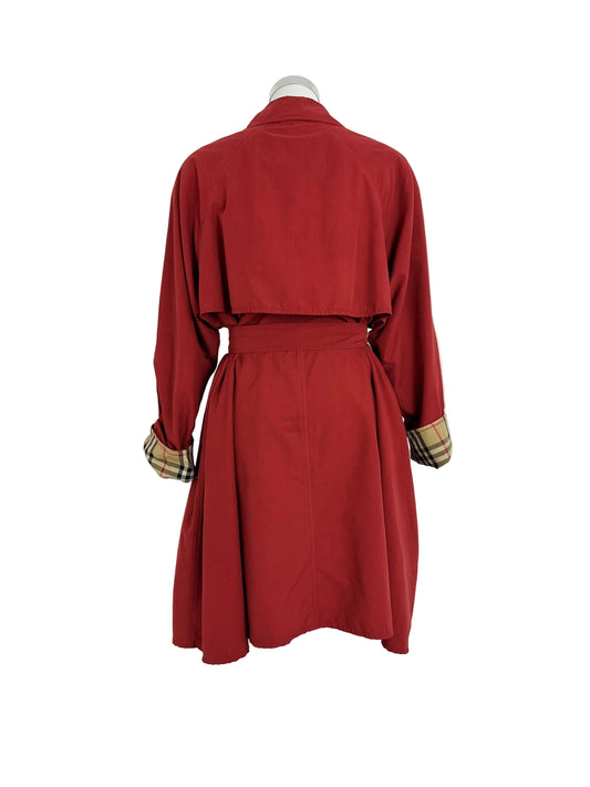 Vintage Burberry Trench Coat Red Size 14 L