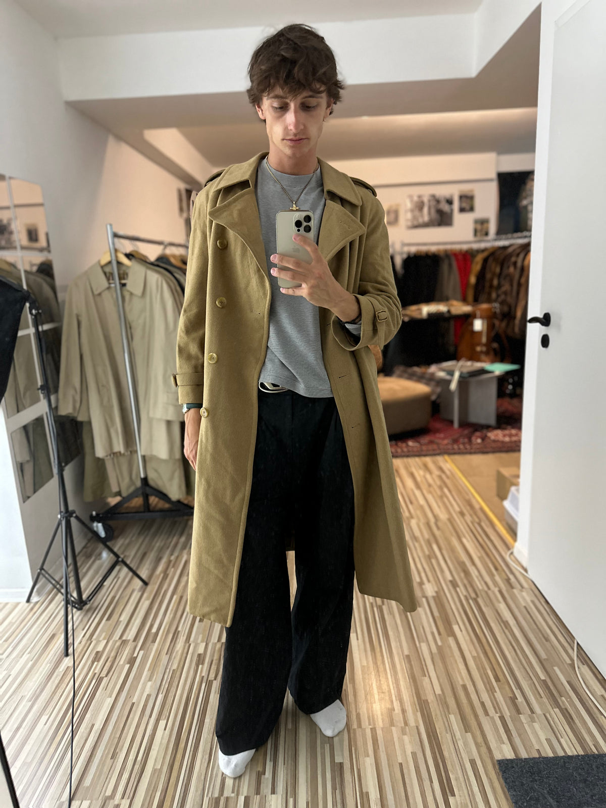Vintage Burberry Wool Coat Beige Size 12 M