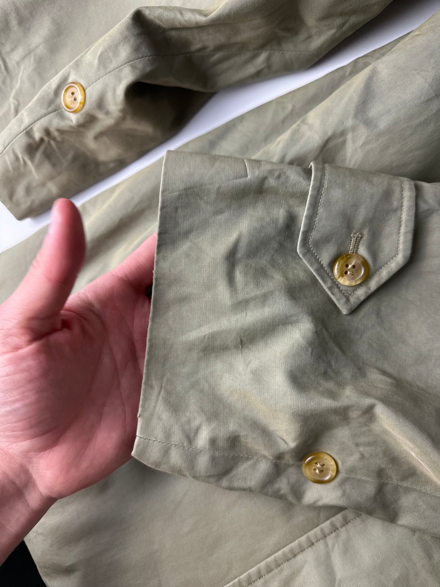 Vintage Burberry Car Coat Oliv Size 48 M With Lining