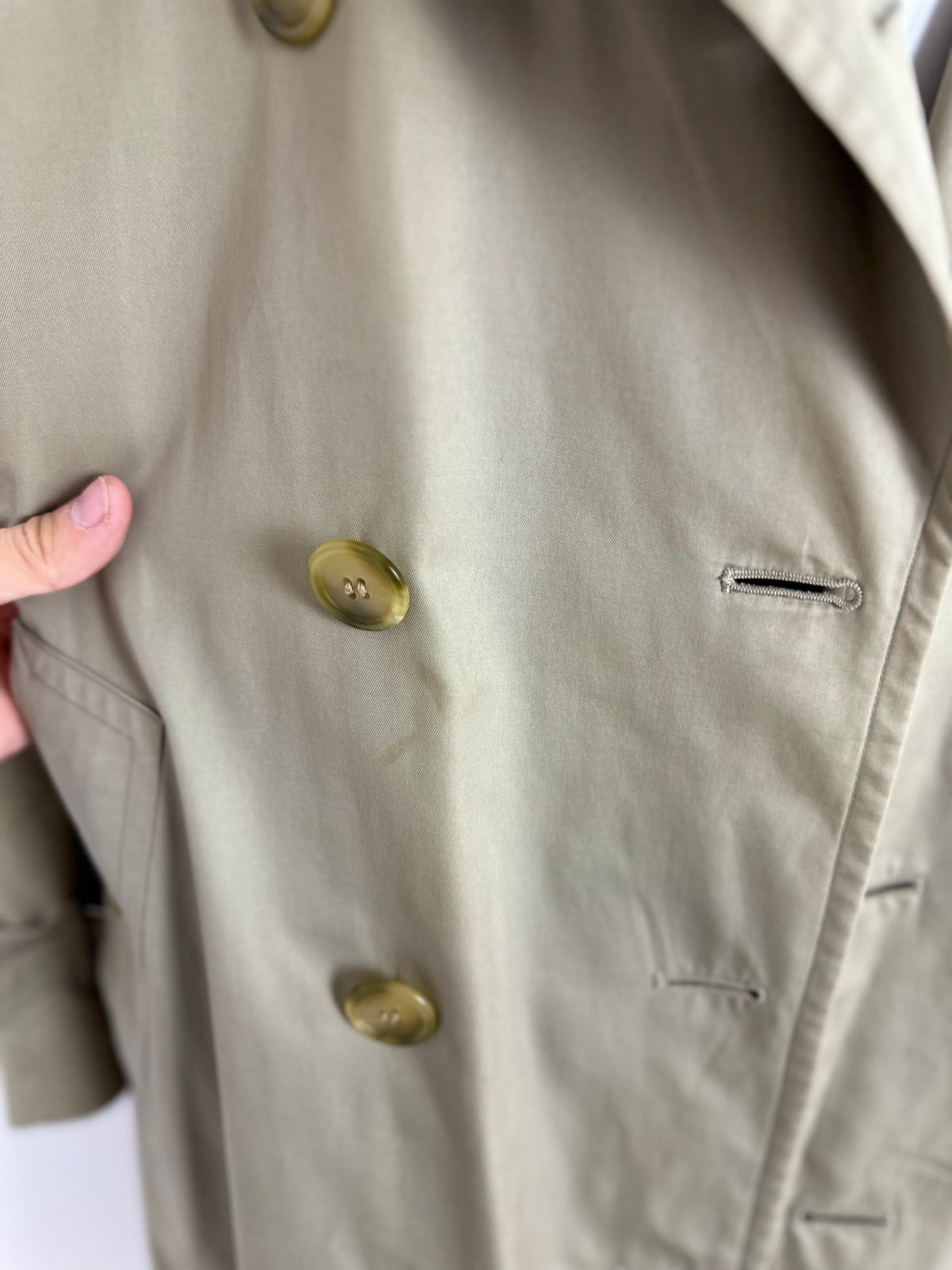 Vintage Burberry Trench Coat Oliv Size 50 L With Lining