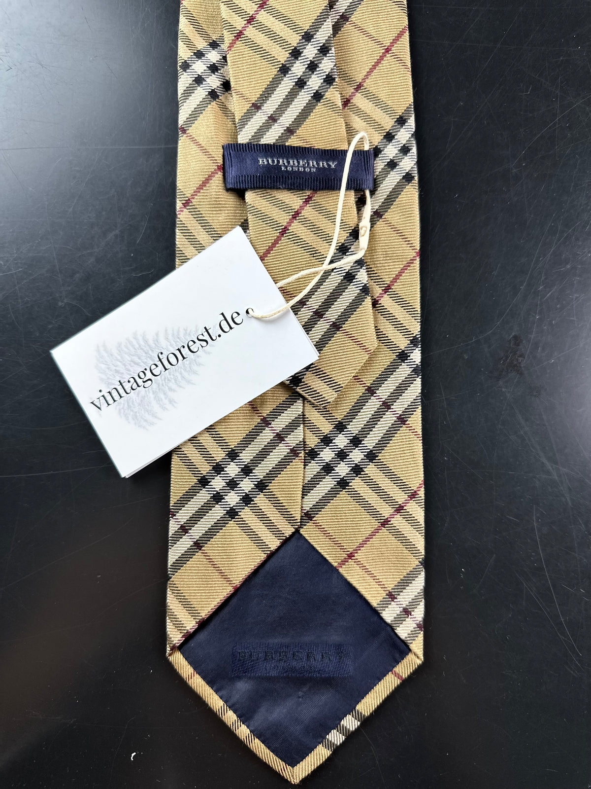Vintage Burberry Nova Check Silk Tie