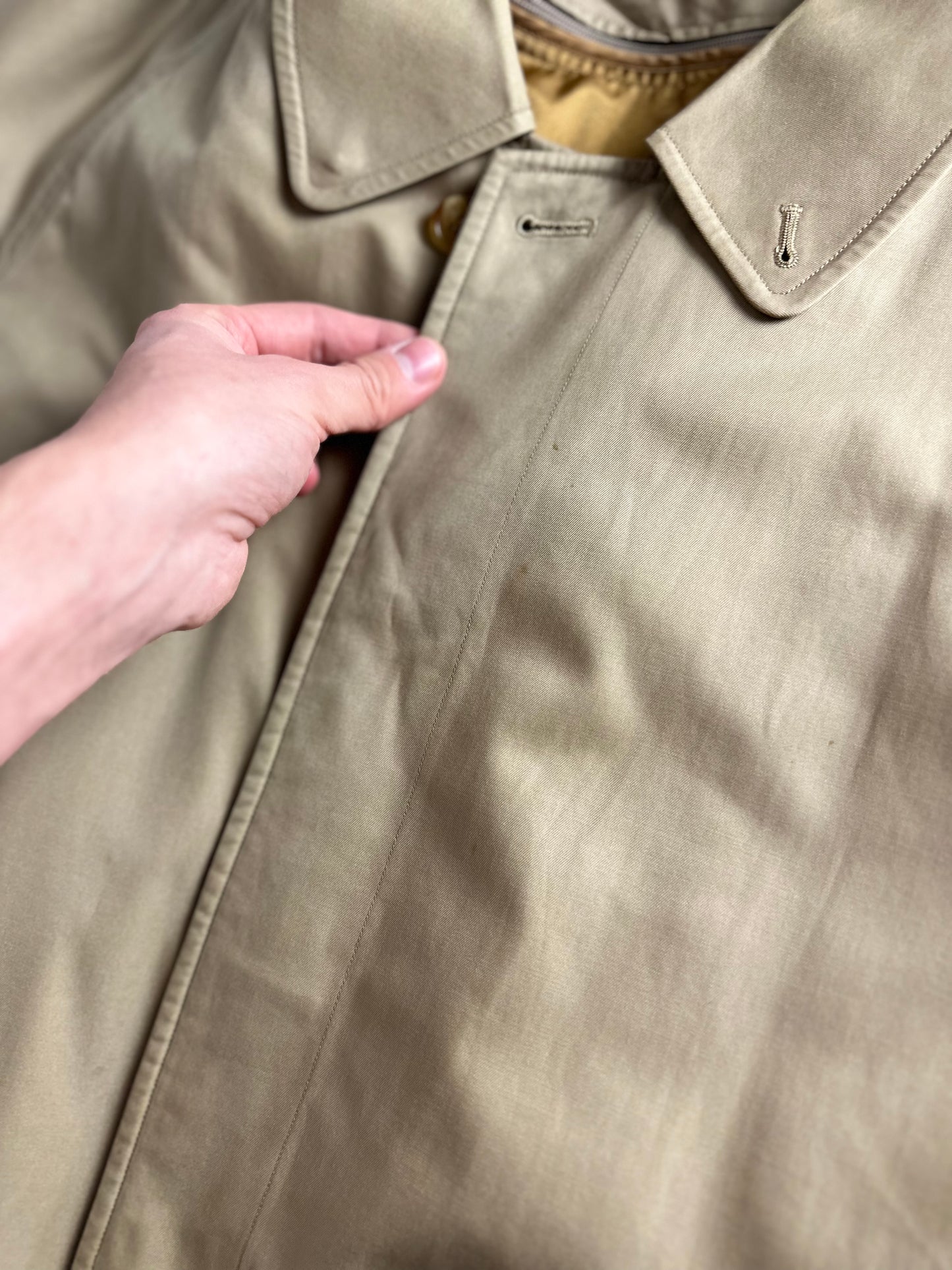 Vintage Burberry Car Coat Beige Size 52 L With Lining