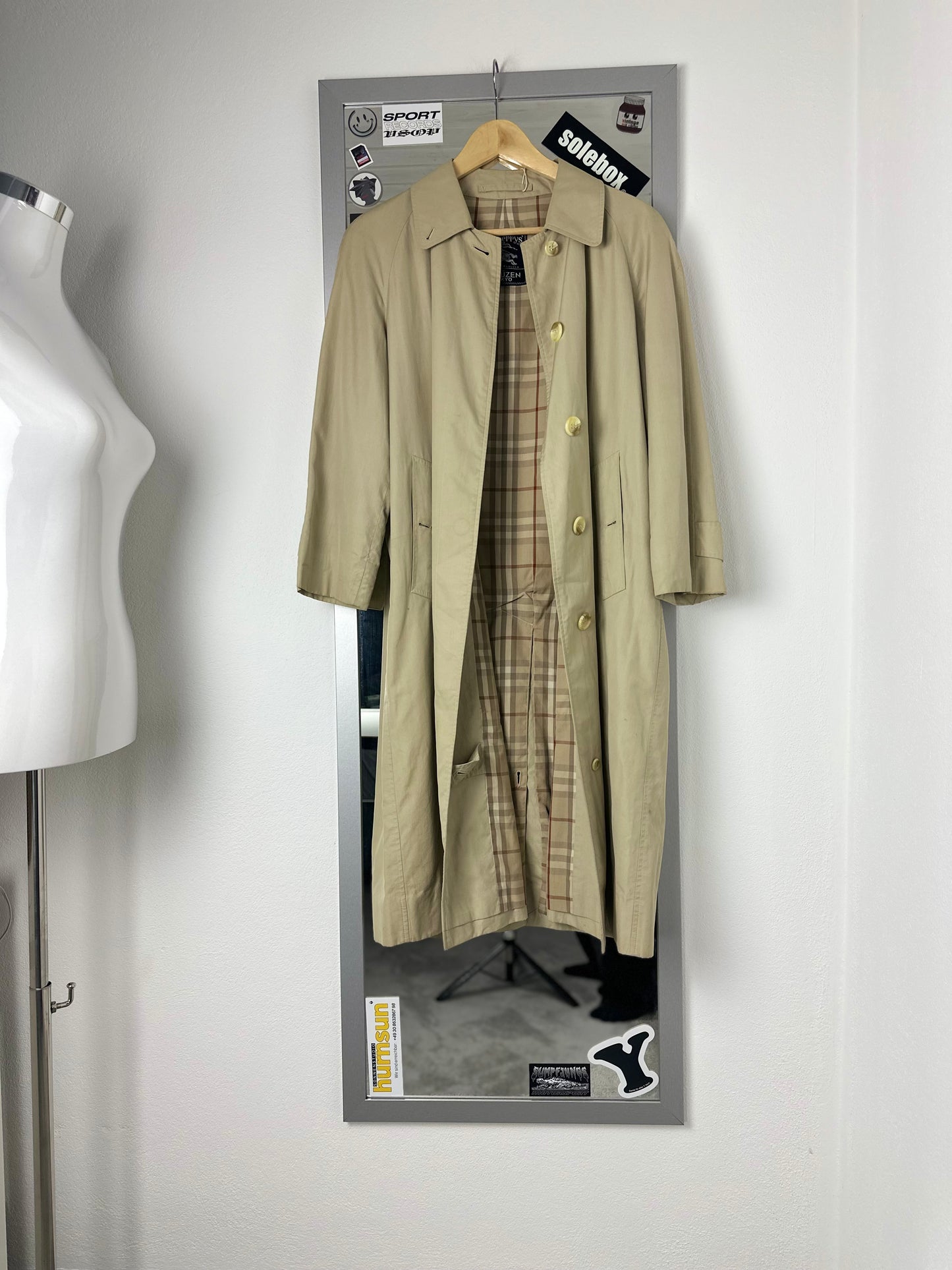 Vintage Burberry Car Coat Creme Size 10 S