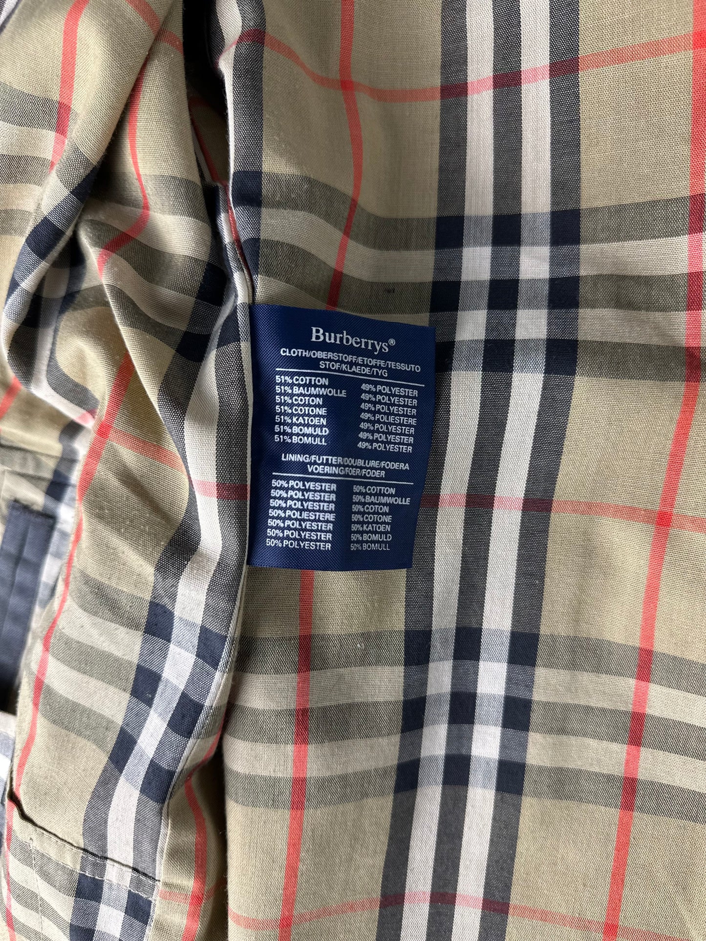 Vintage Burberry Trench Coat Size 14 L With Lining