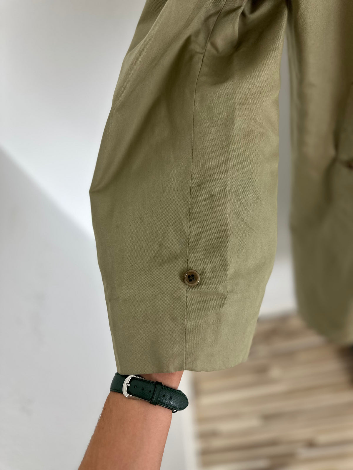 Vintage Burberry Car Coat Oliv Size 58 XXL