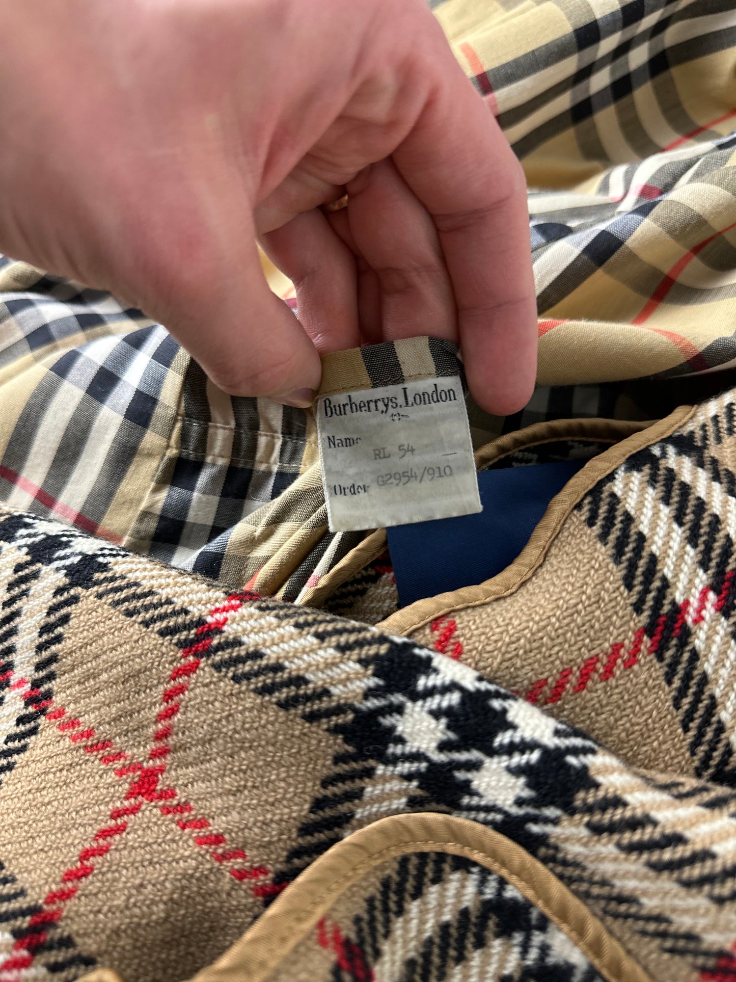 Vintage Burberry Trench Coat Beige Size 54 XL With Lining