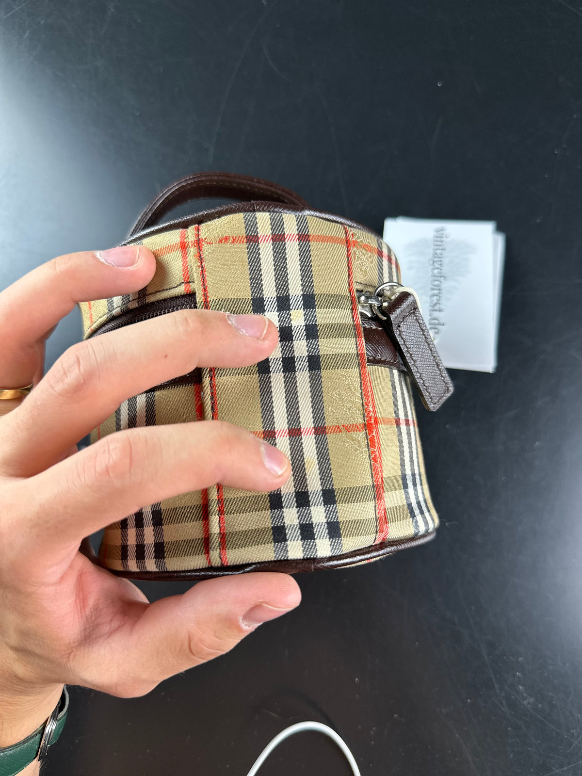 Vintage Burberry Haymarket Nova Check Makeup Bag Pouch