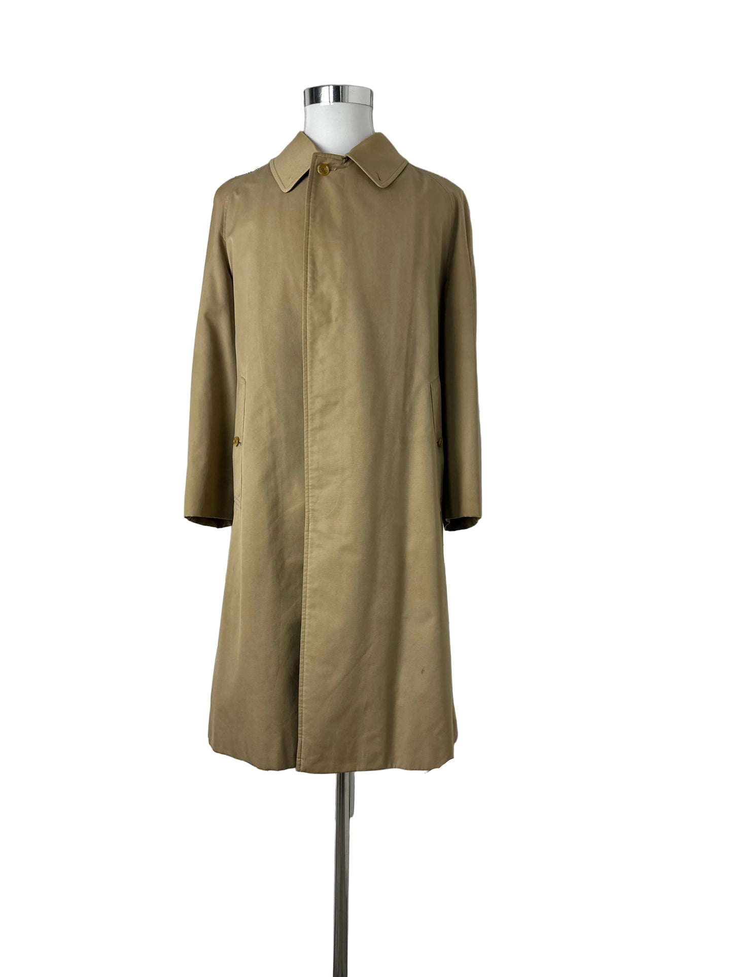 Vintage Burberry Car Coat Beige Size 48 M With Lining