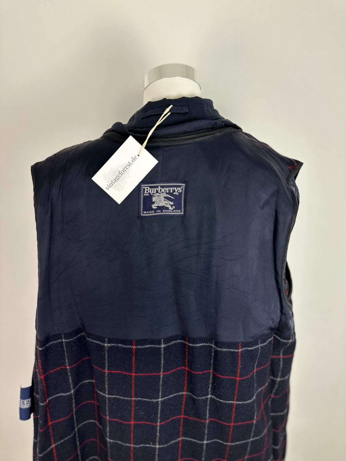Vintage Burberry Trench Coat Navy Size 12 M With Lining