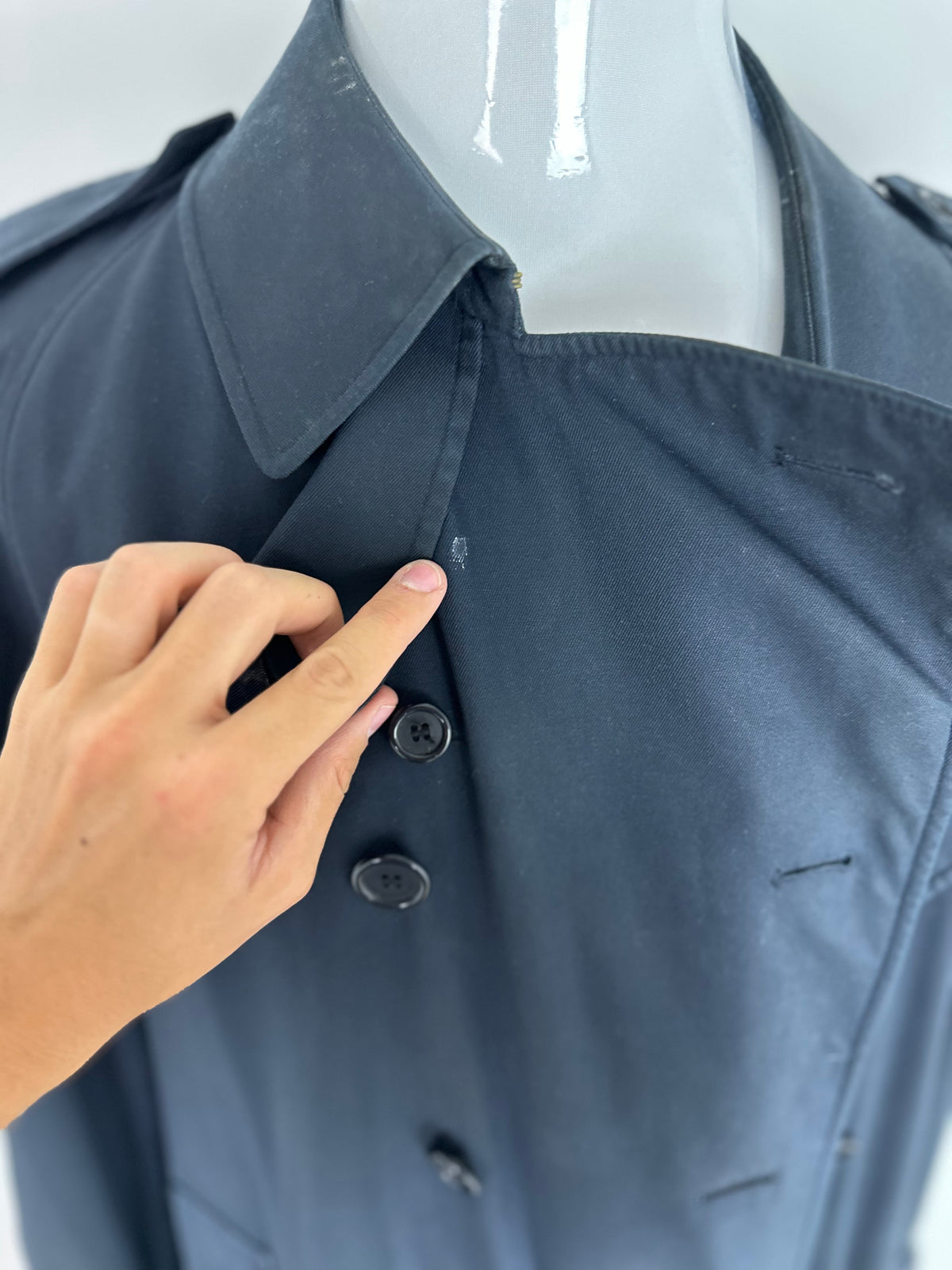 Vintage Burberry Trench Coat Navy Size 56 XL