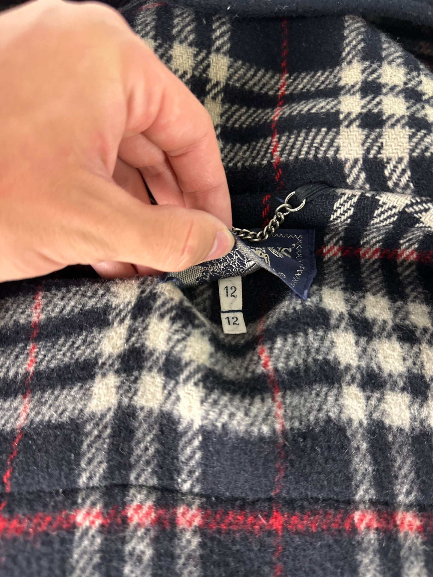 Vintage Burberry Duffle Coat Navy Size 12 M