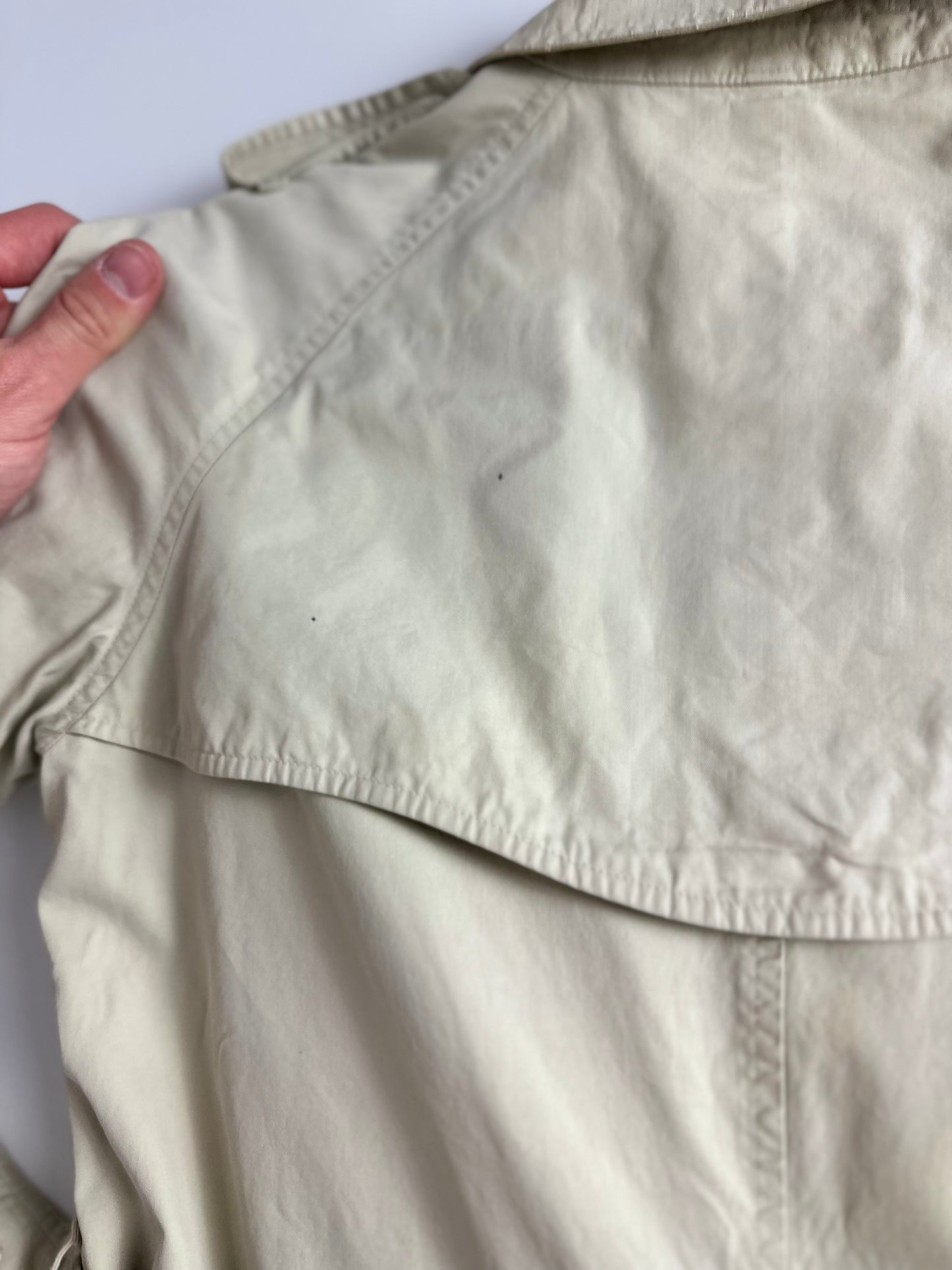 Vintage Burberry Trench Coat Creme Size 8 XS