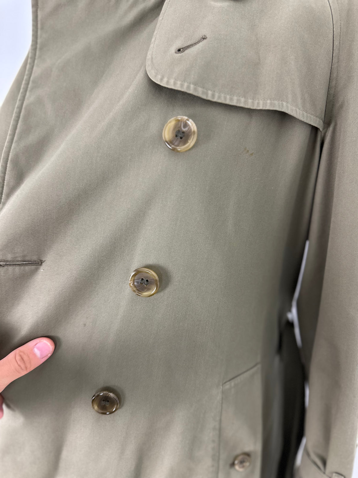 Vintage Burberry Trench Coat Khaki Size 10 S