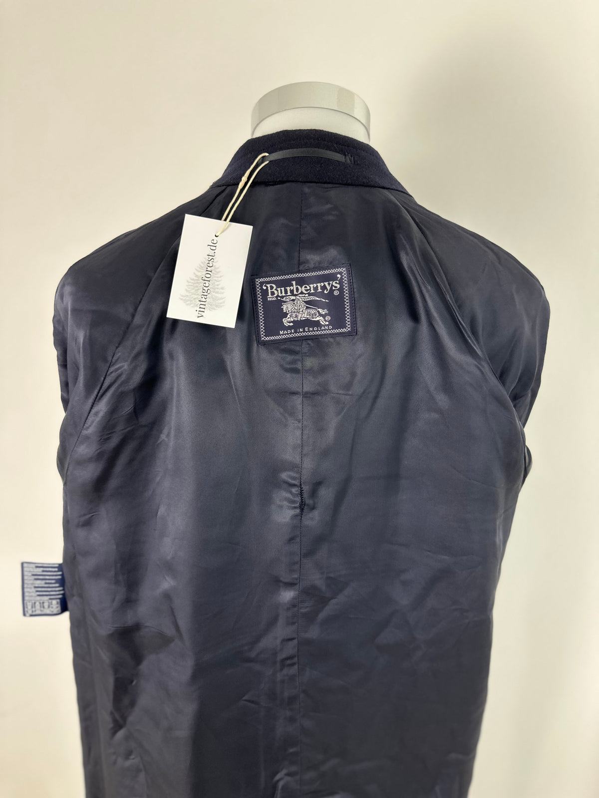 Vintage Burberry Wool Coat Navy Size 48 M