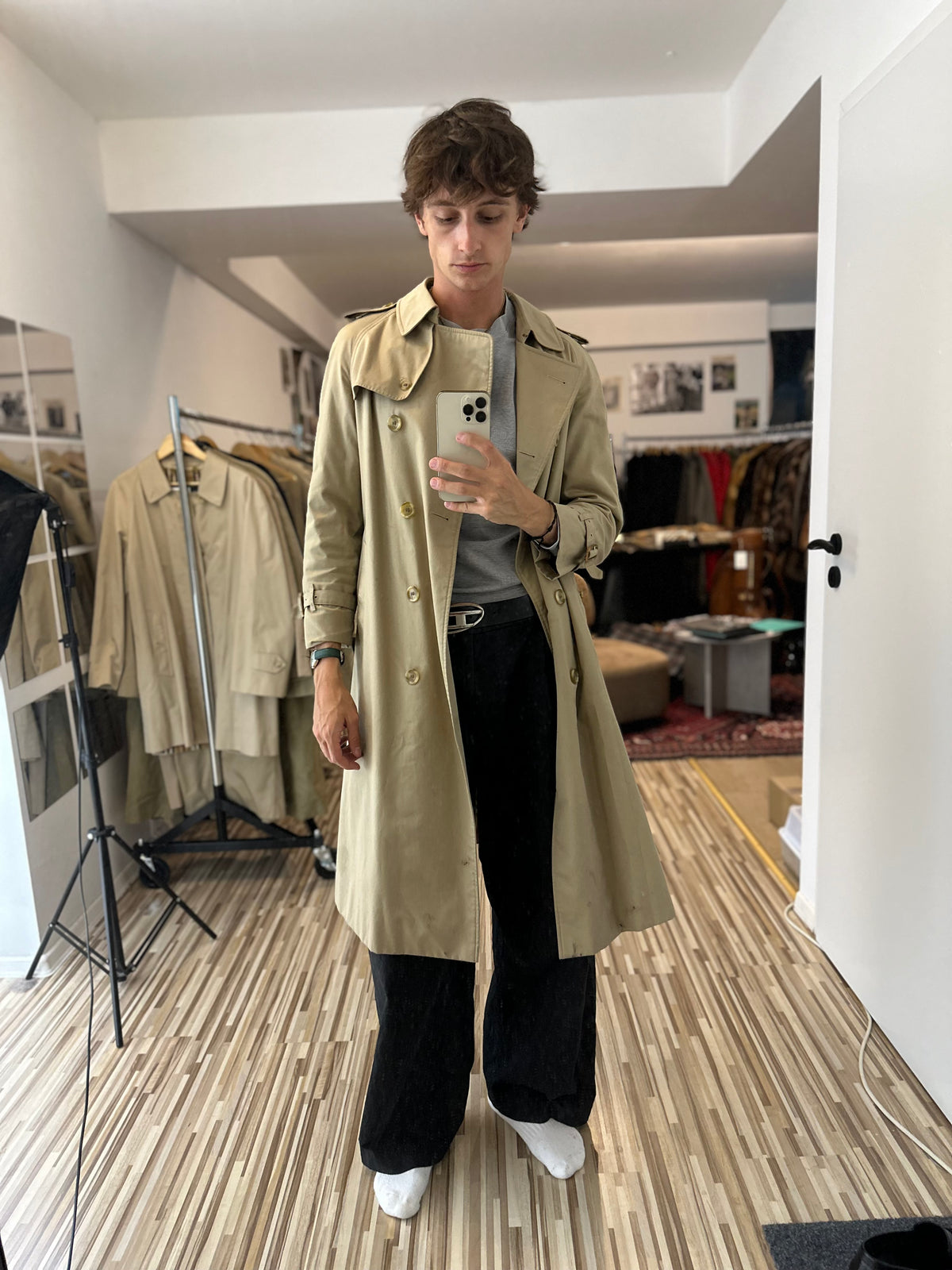 Vintage Burberry Trench Coat Beige Size 10 S