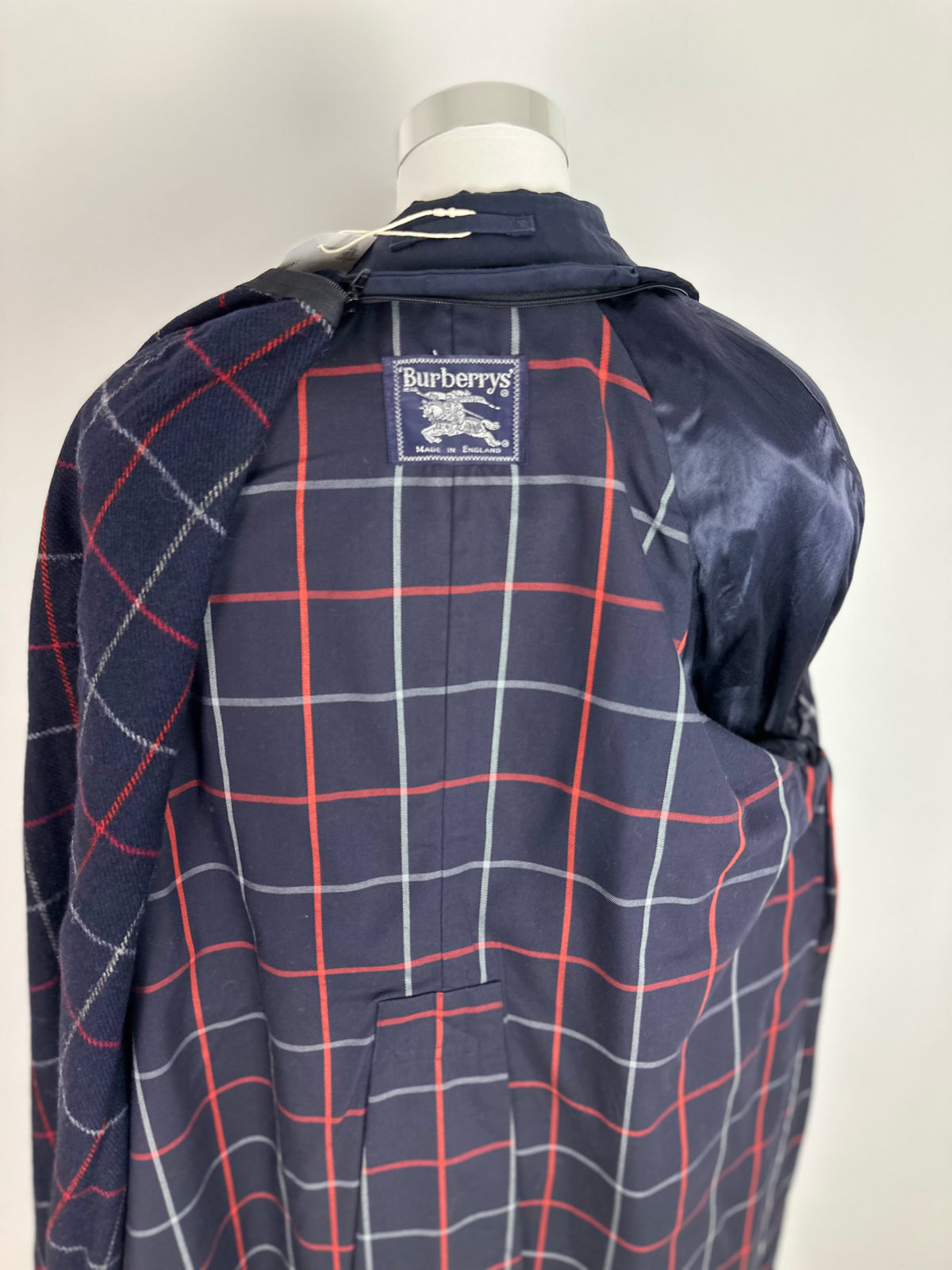 Vintage Burberry Trench Coat Navy Size 12 M With Lining
