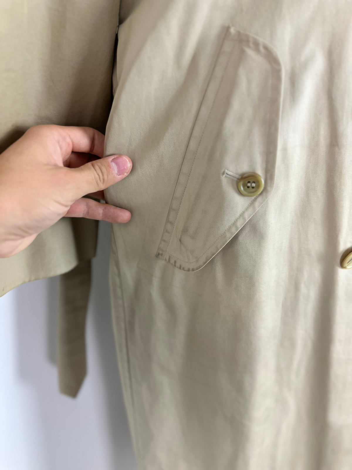 Vintage Burberry Trench Coat Creme Size 12 M