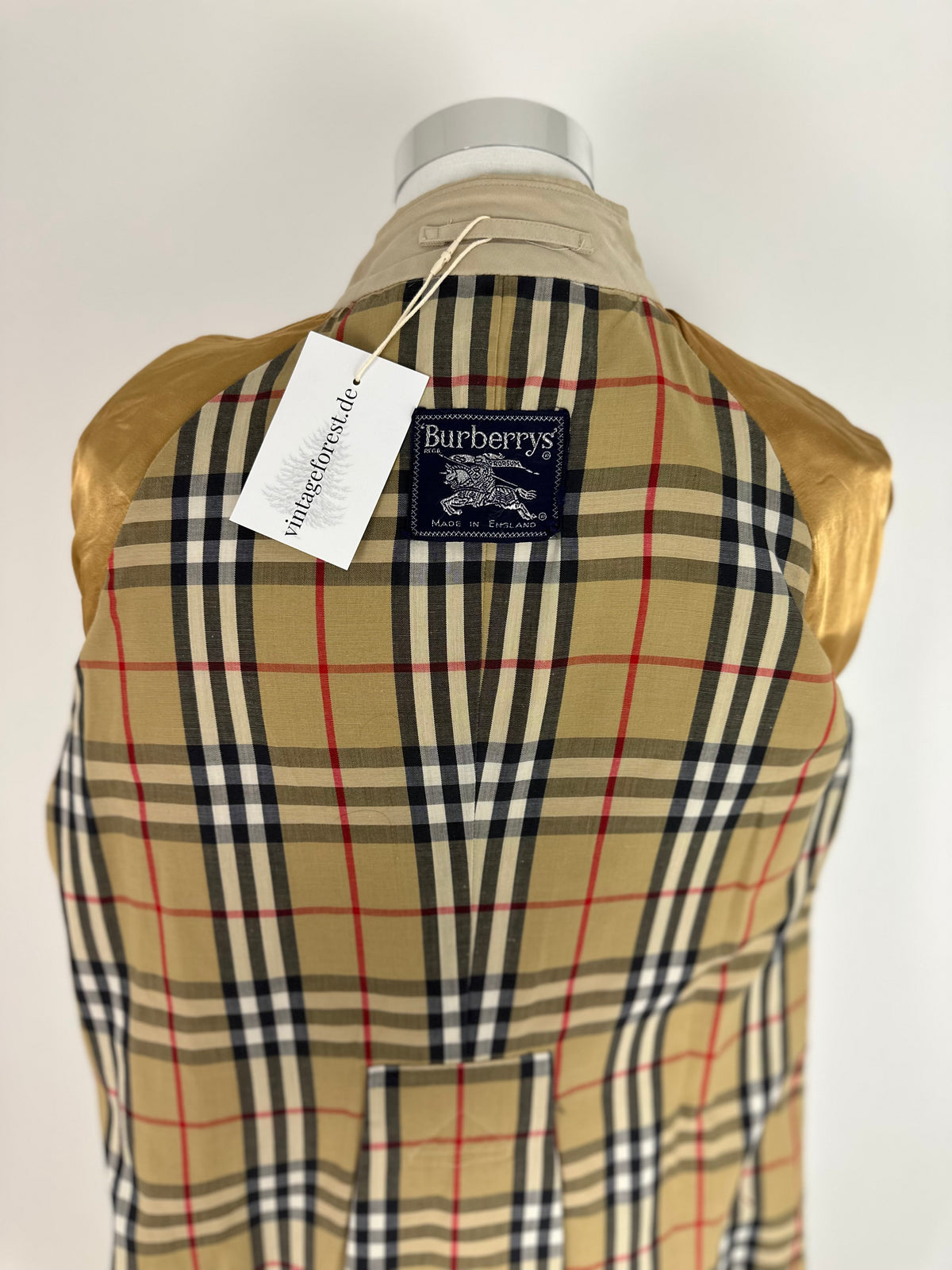 Vintage Burberry Trench Coat Creme Size 8 XS