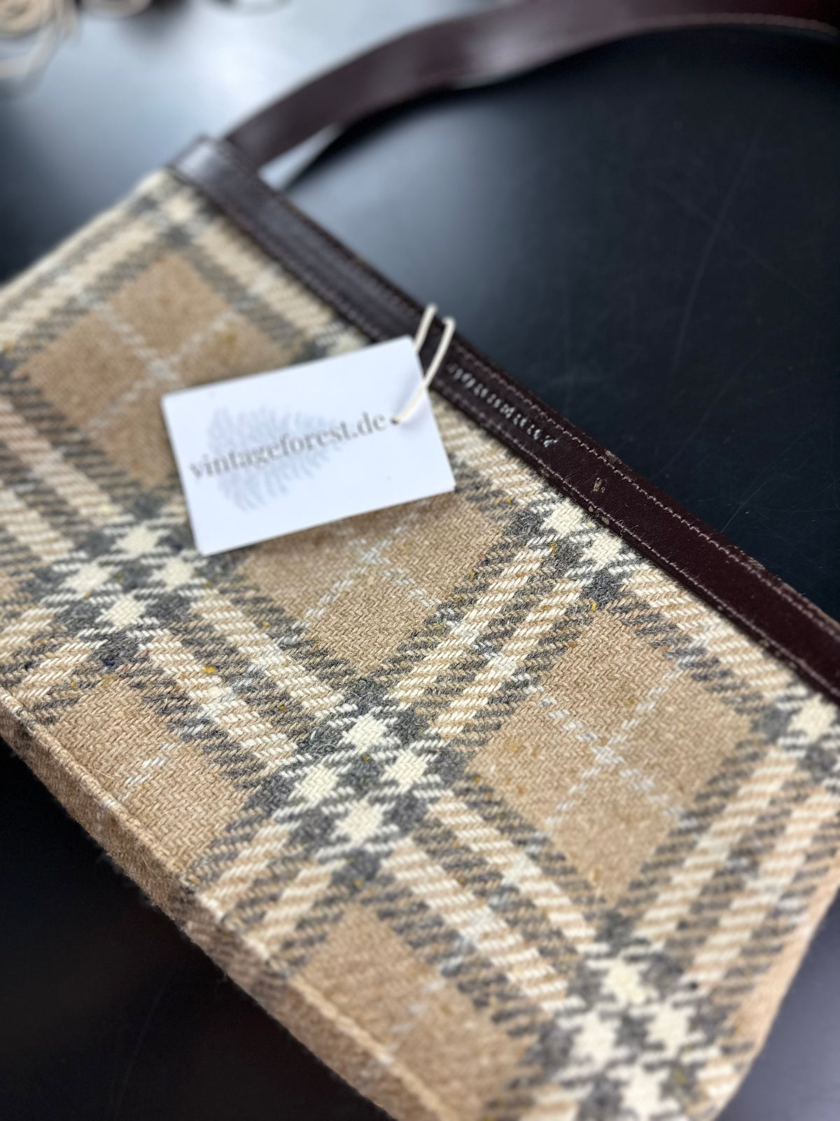 Vintage Burberry Wool Shoulder Bag