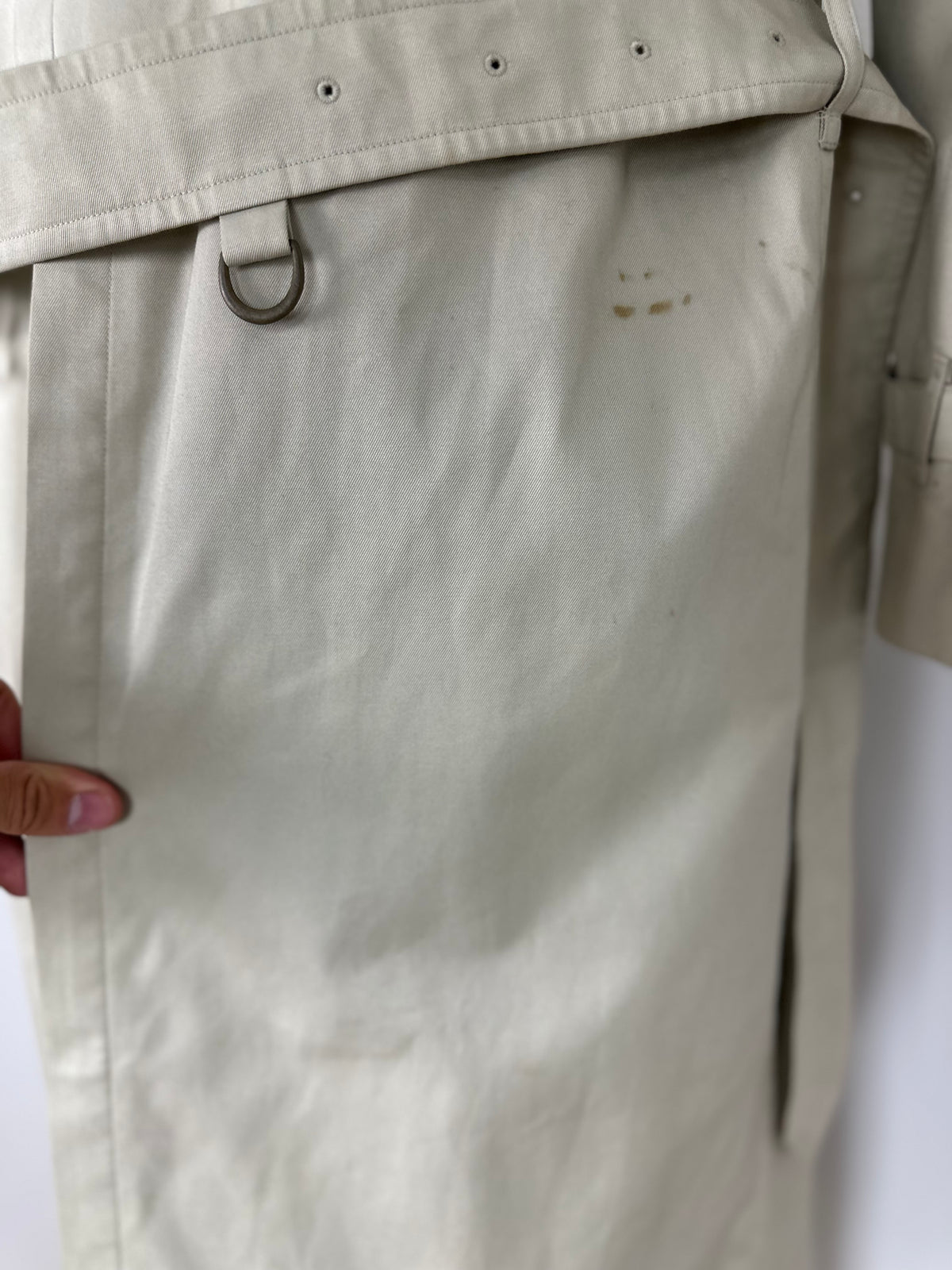 Vintage Burberry Trench Coat Creme Size 10 S With Lining