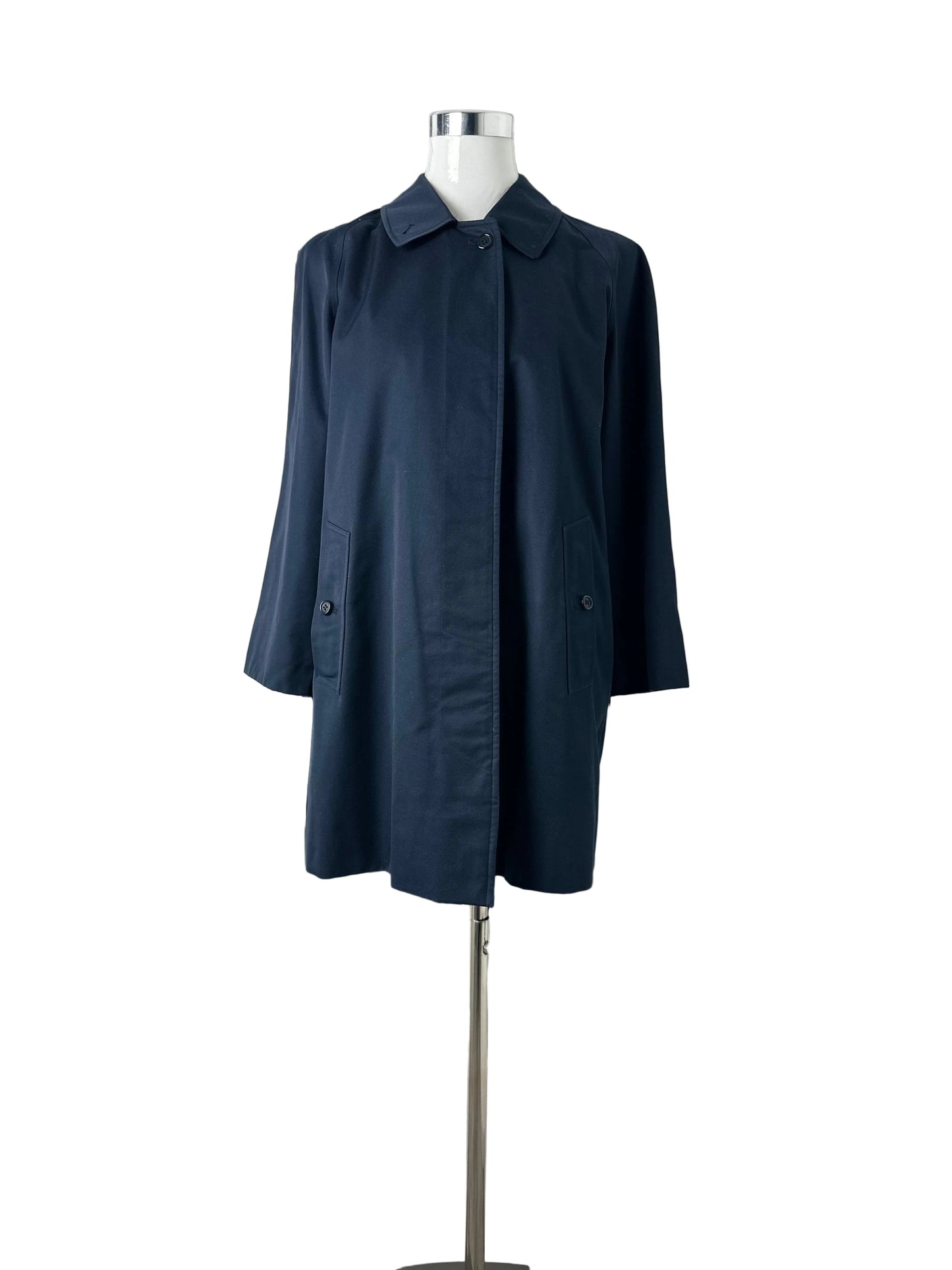 Vintage Burberry Car Coat Navy Size 10 S