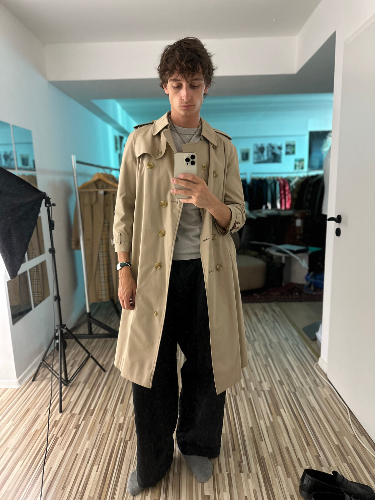 Vintage Burberry Trench Coat Beige Size 10 S