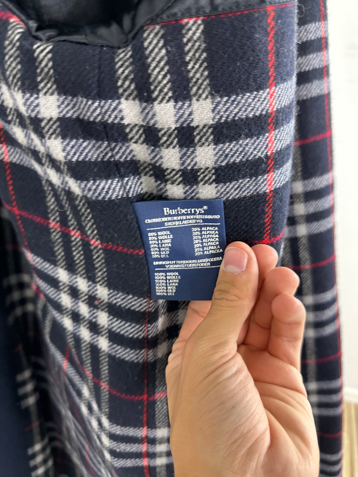 Vintage Burberry Wool Coat Navy Size 58 XXL
