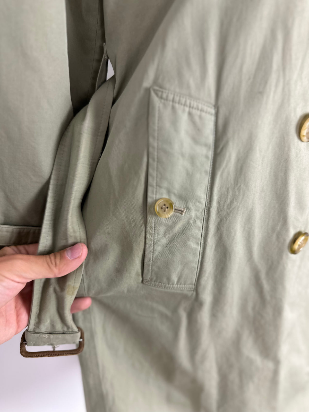 Vintage Burberry Trench Coat Oliv Size 10 S