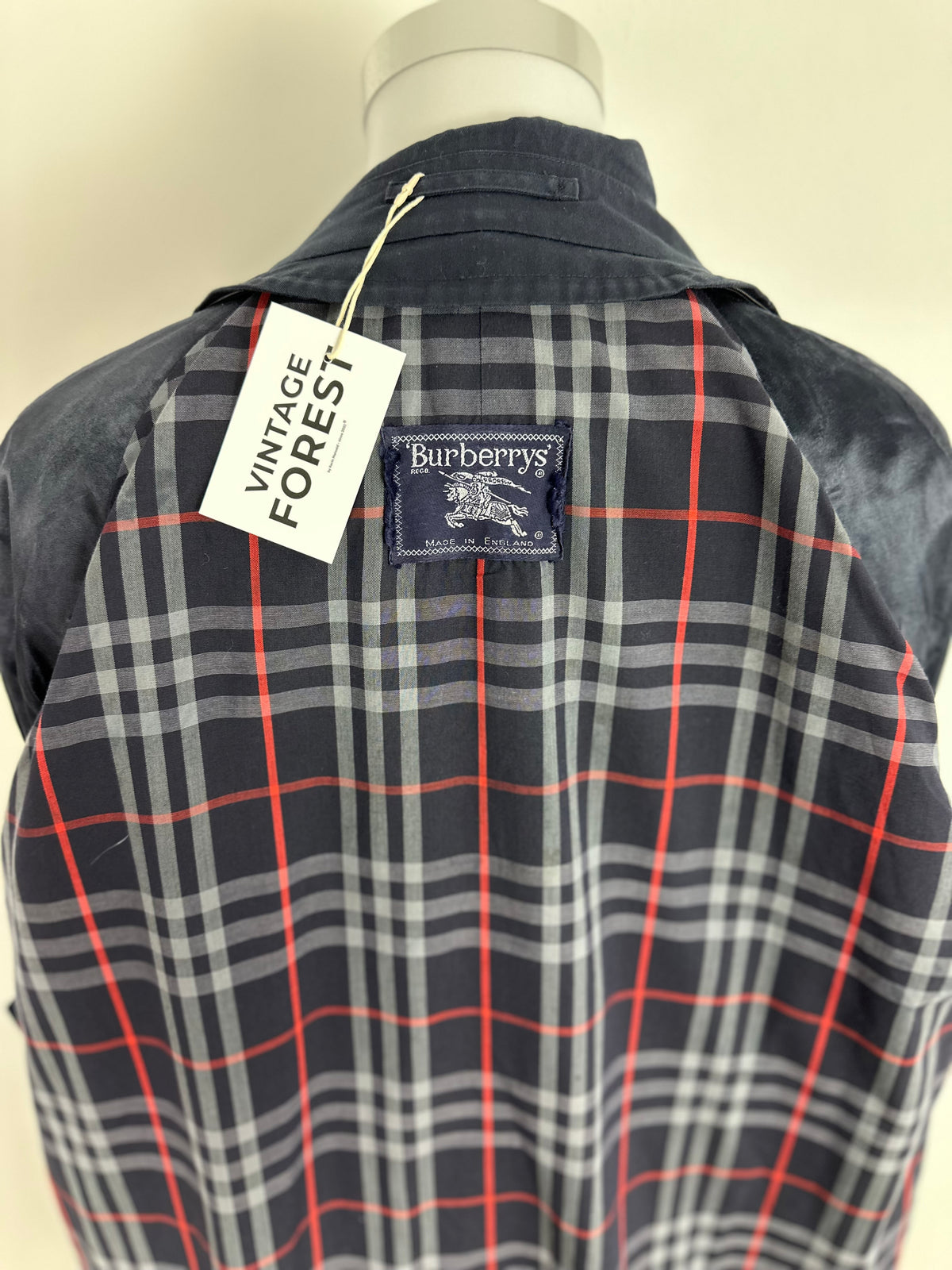 Vintage Burberry Car Coat Navy Size 56 XL