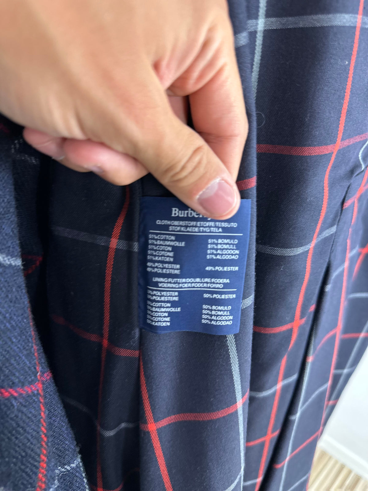 Vintage Burberry Trench Coat Navy Size 12 M With Lining