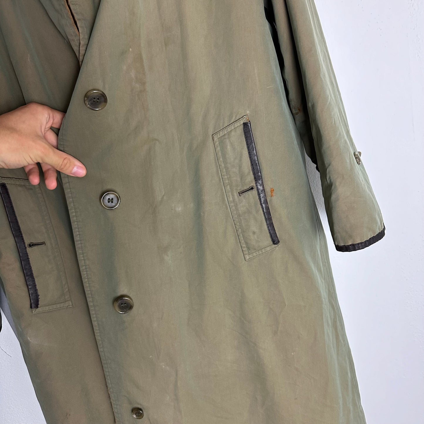 Vintage Burberry Trench Coat Khaki Size 12 M